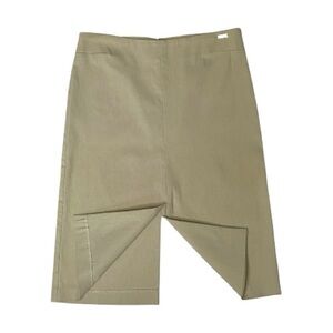 Y2K GUESS Duo Slit Front & Back Cream Midi Pencil Skirt 24 Small Work Business